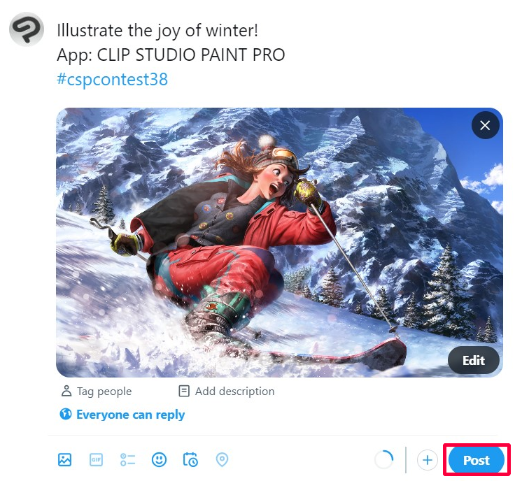 Example of Twitter entry
